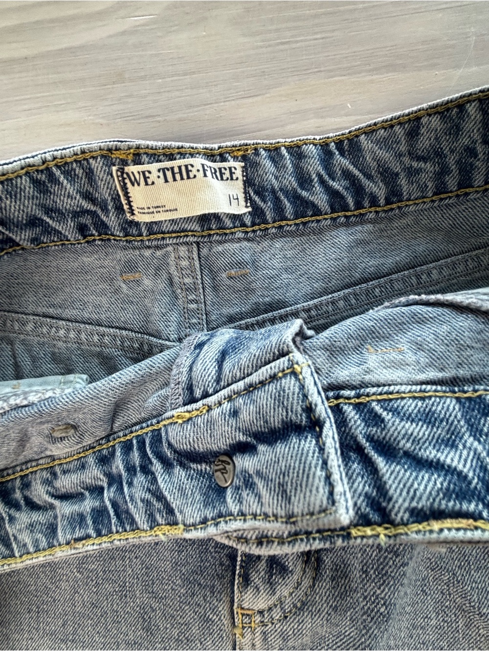 Free People We The Free Come As You Are Denim Maxi Skirt Size 14 NWOT - Picture 5 of 6